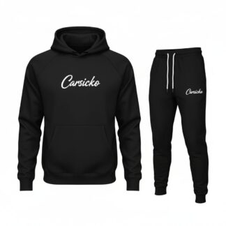 carsicko black tracksuit front view